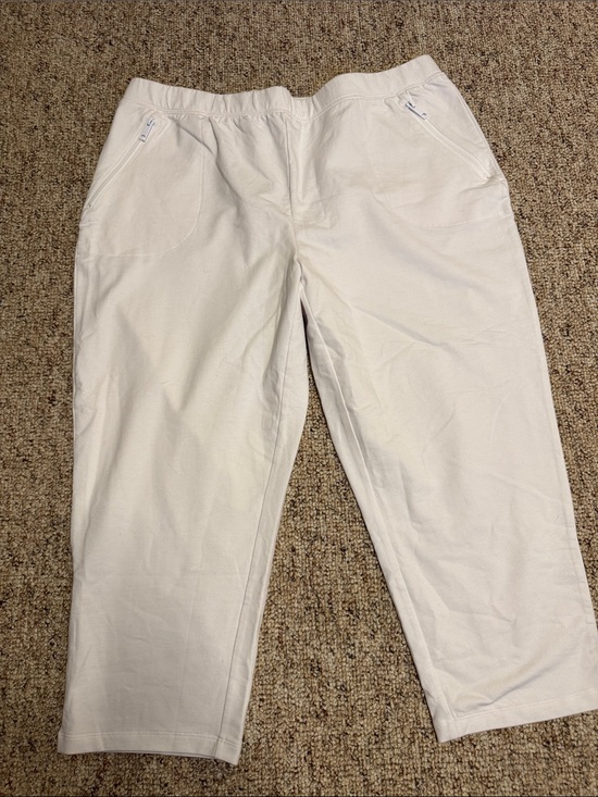 Denim&Co Pants - Denim&Co White Cropped Pull-On Ankle Pants